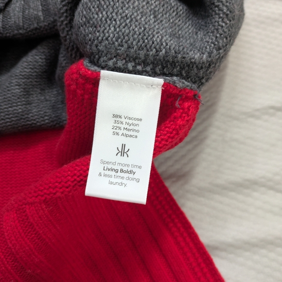 Krimson Klover L Merino Alpaca Blend Color Block Sweater Knit Tunic Sweater - Picture 4 of 12